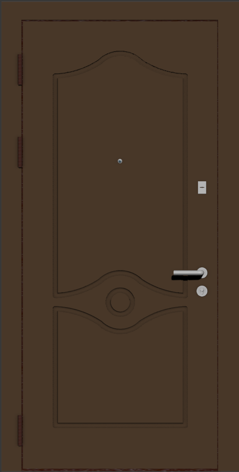 Металлическая входная дверь с отделкой коричневая